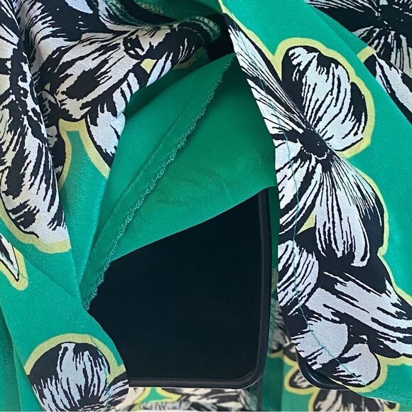 Anthropologie Maeve Ayame 100% Silk Floral Front Zip Mod Sheath Mini Dress Sz 0 - Picture 8 of 12